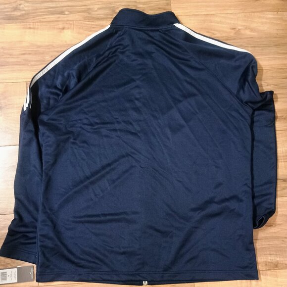 NWT Adidas Golf Men’s XL French Terry Full Zip Jacket Navy 3-Stripes Performance - Picture 2 of 7
